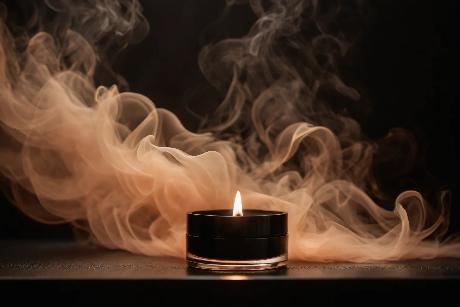 Vela con humo en ambiente cálido