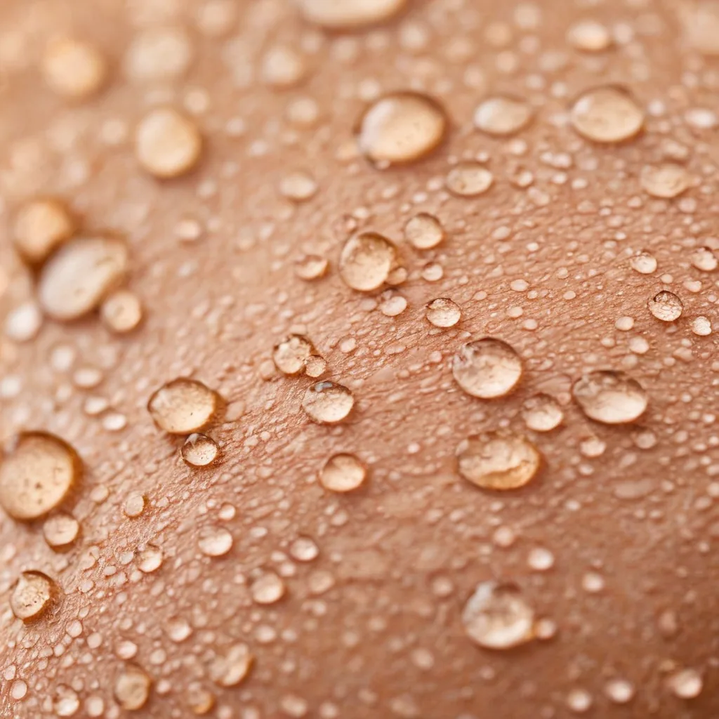 Gotas de agua sobre piel